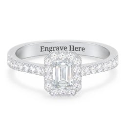 Micro Pavé Halo Diamond Engagement Ring