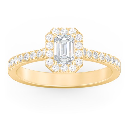 Micro Pavé Halo Diamond Engagement Ring