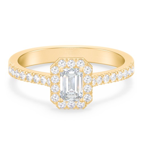 Micro Pavé Halo Diamond Engagement Ring