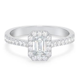 Micro Pavé Halo Diamond Engagement Ring