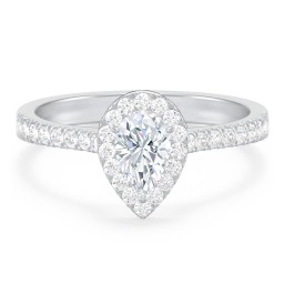 Micro Pavé Halo Diamond Engagement Ring