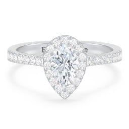 Micro Pavé Halo Diamond Engagement Ring