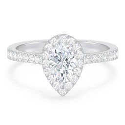 Micro Pavé Halo Diamond Engagement Ring