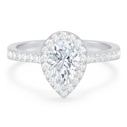 Micro Pavé Halo Diamond Engagement Ring