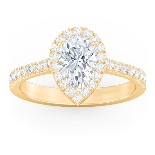 Micro Pavé Halo Diamond Engagement Ring