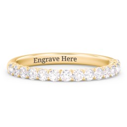 Classic Shared Prong Half Eternity Wedding Band - 1/2 ct. tw. in 10K Solid Yellow Gold with Lab Diamonds