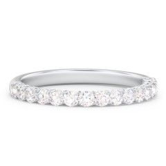 Classic Shared Prong Half Eternity Wedding Band - 1/2 ct. tw. – 14K White Gold with Lab Diamonds