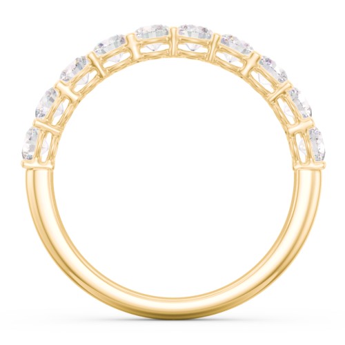 Classic Shared Prong Half Eternity Wedding Band - 1 ct. tw. – 10K Yellow Gold with Lab Diamonds