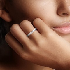 Classic Shared Prong Half Eternity Wedding Band - 1 1/2 ct. tw.