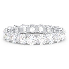 Classic Shared Prong Eternity Wedding Band - 3 ct. tw. – 14K White Gold with Lab Diamonds