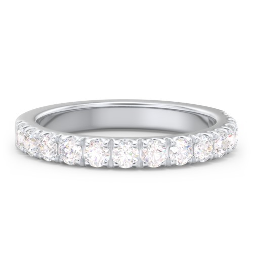 Micro Pavé Half Eternity Wedding Band - 3/4 ct. tw. – 14K White Gold with Lab Diamonds