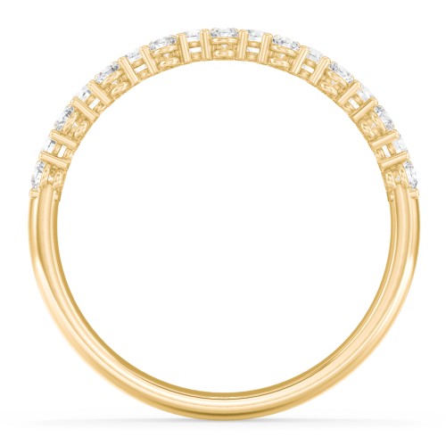 Modern Multi-Stone Half Eternity Wedding Band – 10K Yellow Gold with Lab Diamond