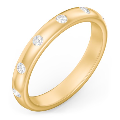 Flush Set Diamond Eternity Wedding Band – 10K Yellow Gold with Diamond
