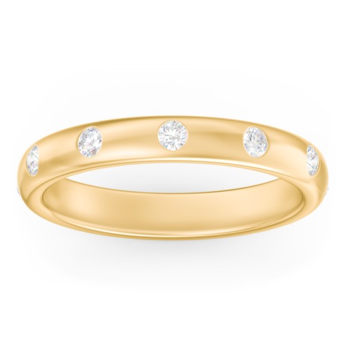 Flush Set Diamond Eternity Wedding Band – 10K Yellow Gold with Diamond