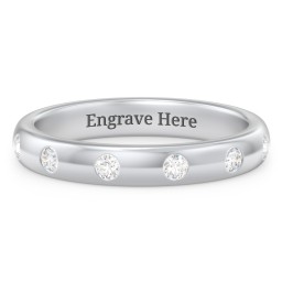 Flush Set Diamond Half-Eternity Wedding Band