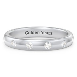Flush Set Diamond Half-Eternity Wedding Band