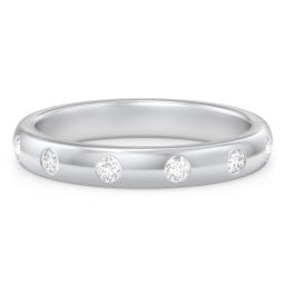 Flush Set Diamond Half-Eternity Wedding Band