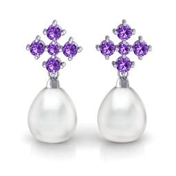 Freshwater Pearl Drop Earrings with Accents