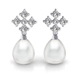 Freshwater Pearl Drop Earrings with Accents