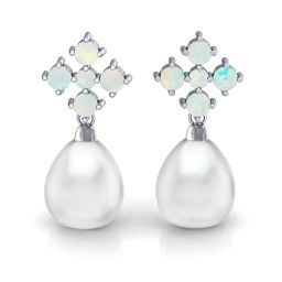 Freshwater Pearl Drop Earrings with Accents