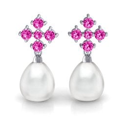 Freshwater Pearl Drop Earrings with Accents