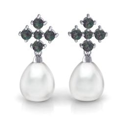 Freshwater Pearl Drop Earrings with Accents