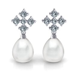Freshwater Pearl Drop Earrings with Accents