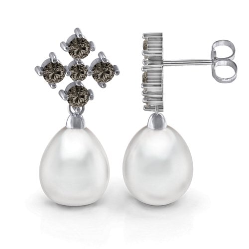 Freshwater Pearl Drop Earrings with Accents