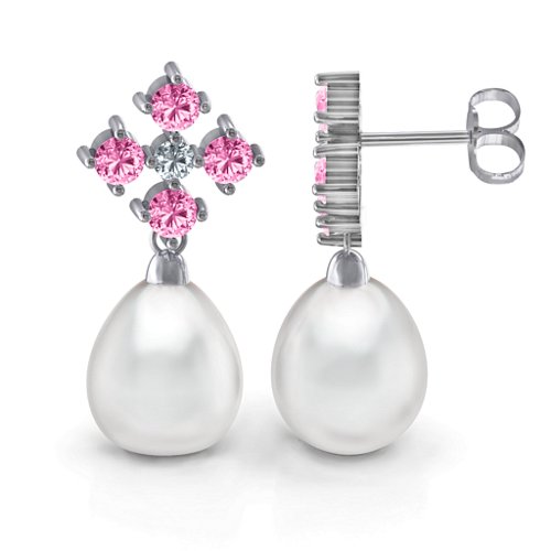 Freshwater Pearl Drop Earrings with Accents