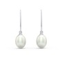 Sterling Silver Oval Freshwater Pearl Earrings