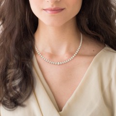 Graduated Freshwater Pearl Necklace With Sterling Silver Clasp