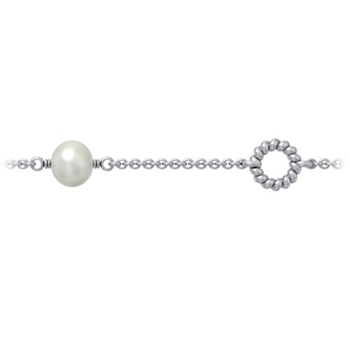 Sterling Silver Freshwater Pearl Station Necklace