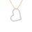Pavé Heart Pendant with Diamond Accents – 10K Yellow Gold