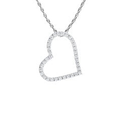 Pavé Heart Pendant with Diamond Accents