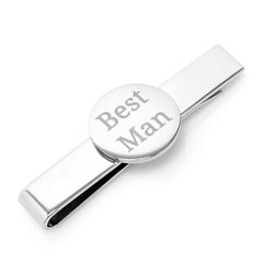 Round Infinity Engravable Tie Bar – Stainless Steel