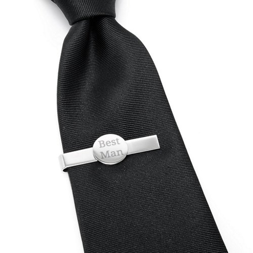 Round Infinity Engravable Tie Bar – Stainless Steel