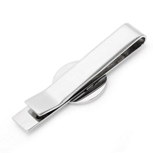 Round Infinity Engravable Tie Bar – Stainless Steel