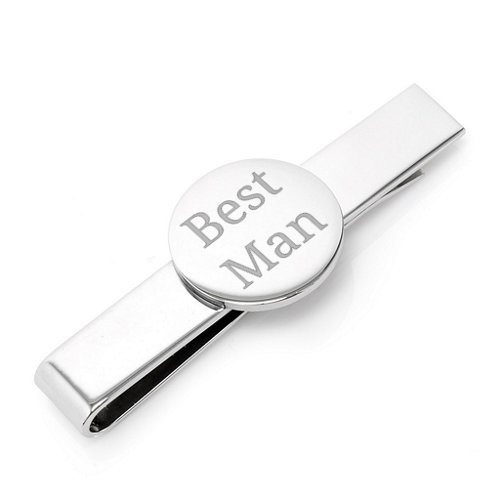 Round Infinity Engravable Tie Bar – Stainless Steel