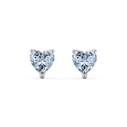 Heart Stud Earrings in 925 Sterling Silver with Aquamarine