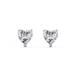 Heart Stud Earrings in 925 Sterling Silver with Cubic Zirconia