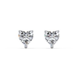 Heart Stud Earrings in 925 Sterling Silver with Lab Diamond