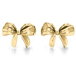 Bow Earrings in 10K Solid Yellow Gold