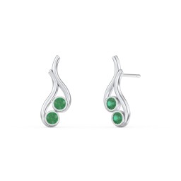 Multi Stone Raindrop Earrings in 925 Sterling Silver with Emerald and Blue Topaz