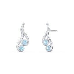 Multi Stone Raindrop Earrings in 925 Sterling Silver with Blue Topaz