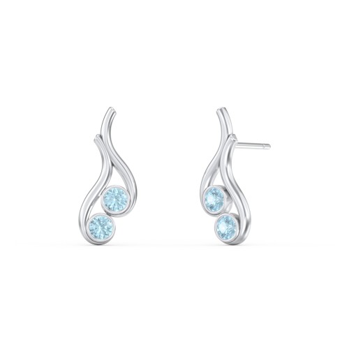 Multi Stone Raindrop Earrings – Sterling Silver with Blue Topaz