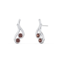 Multi Stone Raindrop Earrings in 925 Sterling Silver with Garnet and Blue Topaz