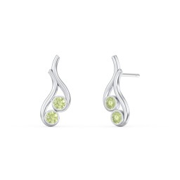 Multi Stone Raindrop Earrings in 925 Sterling Silver with Peridot and Blue Topaz