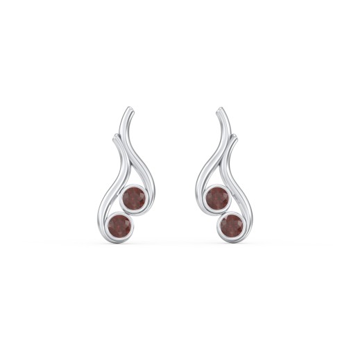 Multi Stone Raindrop Earrings – Sterling Silver with Garnet