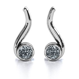 Swirl Drop Earrings in 925 Sterling Silver with Cubic Zirconia