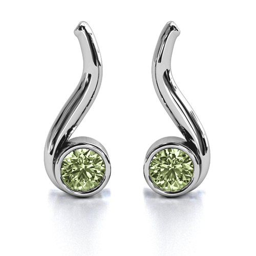 Swirl Drop Earrings – Sterling Silver with Peridot